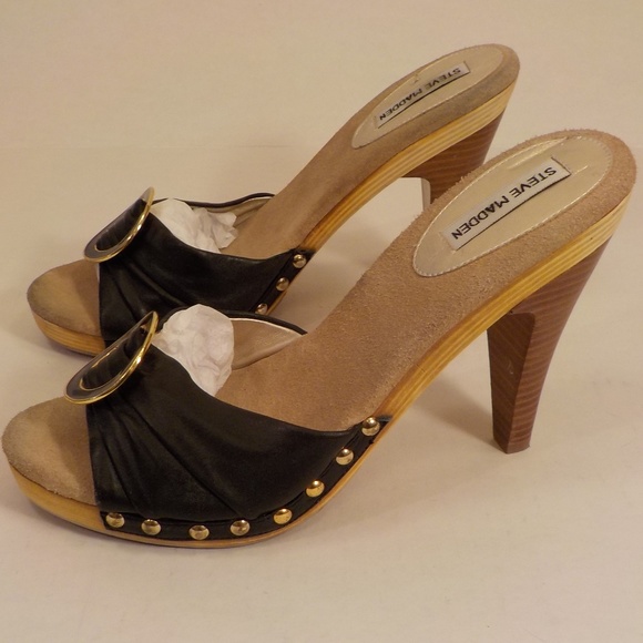 Steve Madden Shoes - Steve Madden Mule Shoes Heels Black Women's Size 9